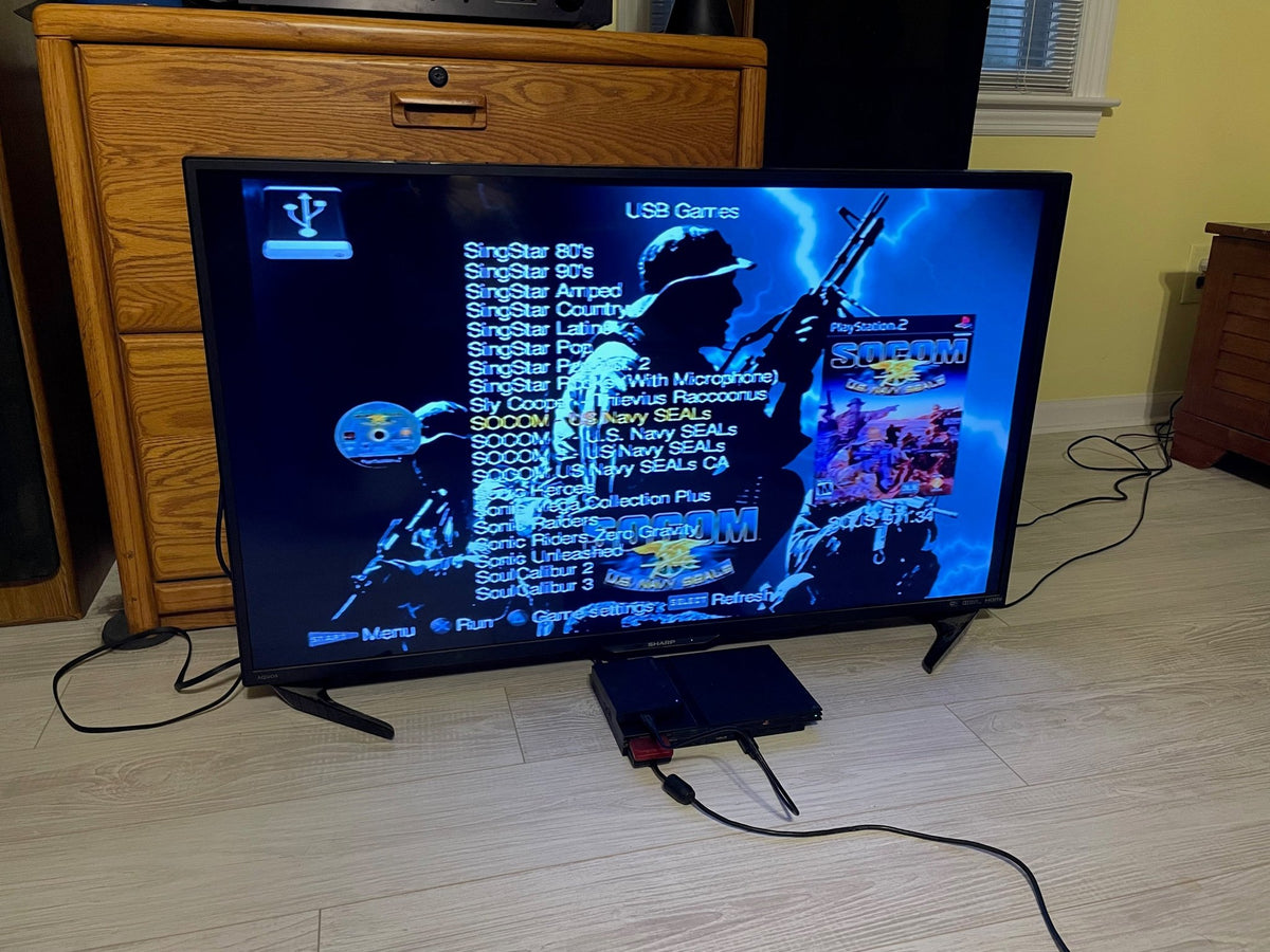 2TB Modded PS2 Slim Console - 100s of PS2 Titles - 1000s of Titles - Retro Modd