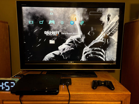 Modded PS3 with 1TB internal and 2TB external HDD four controllers HDMI and AC cables preloaded 500+ PS3 PS2 PS1 titles